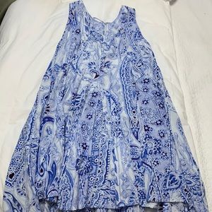 Floral paisley blue dress